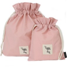 semoms 粉彩束口袋2件組, 粉紅色