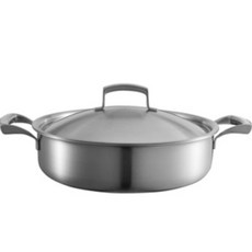 sauten IH爐適用Famille附蓋3層不鏽鋼雙耳湯鍋, 銀色, 24cm, 1組