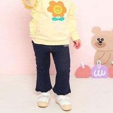 milk mile 童款木耳滾邊喇叭長褲