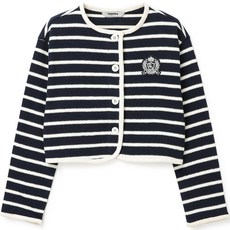 renoma kids 女童款露臍條紋開襟衫 R2331G055