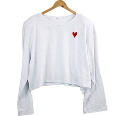 라라온 여성용 숄더 패드 크롭 티셔츠 RN093