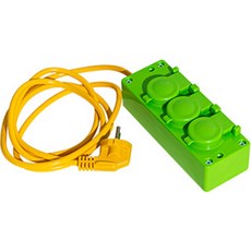 banaco 安全蓋彩色3孔延長線, 2m, 綠色, 1個