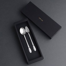 인스푼 유아용 윤슬 아기은수저 스푼 + 포크 + 케이스 + 쇼핑백 세트, 혼합색상, 1세트