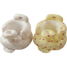 PaPa 幼兒用安全的甜甜圈氣墊柔軟椅 2種組, 白色小熊軟糖，香草比熊