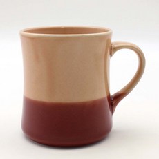 Dalsogeum 韓國製造 陶瓷 日常風格 S曲線馬克杯 500ml, 1個, 蜜桃酒紅