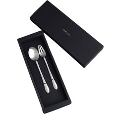 Inspoon Yunsol 80%嬰兒銀餐具 2種+購物袋組, 勺子+叉子, 混色