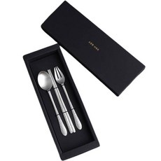 Inspoon Yunsol 99%嬰兒銀湯匙 3種+購物袋組, 勺子+筷子+叉子, 混色