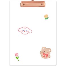 TUCO.B 透明壓克力A4板夾 + DIY裝飾貼紙套組, 玫瑰金(板夾), 1套