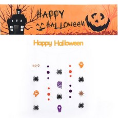 PARTYHAE 萬聖節拉旗 + 橫幅 150 x 40cm 套組, 蜘蛛, 微笑南瓜, 1套