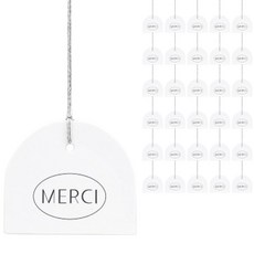 半圓形Mexi吊牌, 100個, 白色