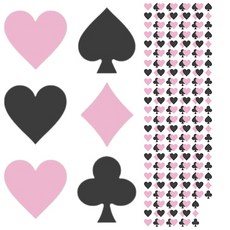 BLACKPINK撲克牌 愛心 x 3p + 黑桃 + 方塊 + 三葉草 貼紙組, 混合色, 40套