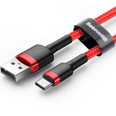 베이스어스 카풀 USB-8핀 아이폰 라이트닝 고속충전 케이블, 1m, 레드, 1개