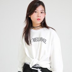 Hello I 女童綁帶裝飾T恤