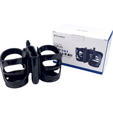 LeMayer 3 合 1 嬰兒車 2 件套杯架 手機 智能手機架, 雙杯架 黑色, 1組