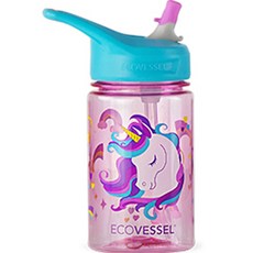 ECOVESSEL Splash孩童Tritan把手保溫吸管杯, 355ml, 獨角獸