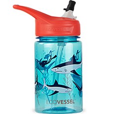 ECOVESSEL Splash孩童Tritan把手保溫吸管杯, 355ml, 鯊魚