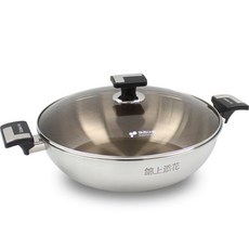 Kitchen-Art IH爐適用錦上添花系列不鏽鋼附蓋圓底雙耳鍋, 混色, 直徑36cm*高9.4cm, 1組