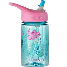 ECOVESSEL Splash孩童Tritan把手保溫吸管杯, 355ml, 美人魚