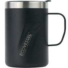 ECOVESSEL Transit不鏽鋼保溫手把馬克杯, 黑色影子, 355ml, 1個