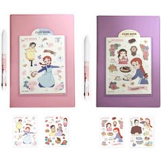 紅髮安妮 Flying Whales 12個月現金簿 萬年型 2款 + 貼紙 4款 + 3色原子筆 2入組, 粉紅色, 紫色, 1套