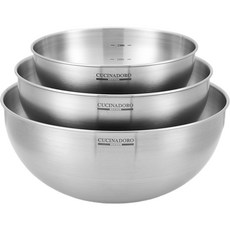 Cucina D'oro 不鏽鋼攪拌碗3件組, 攪拌碗 S + 攪拌碗 M + 攪拌碗 L