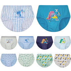 Ding Dong Dang Kids 童款棉質三角內褲 10件組 不含螢光劑 DKBP8284