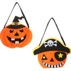 P&B UNITY 萬聖節毛氈糖果籃 2件組, 03 南瓜+海盜, 1組