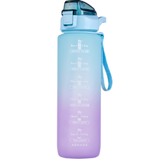 便攜式運動水壺+便攜式掛繩組, 綠色, 1L