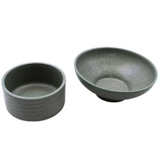 Dalsogang甜味陶瓷飯碗湯碗空碗組, 炭灰色, 飯碗+湯碗