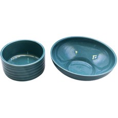 Dalsogang甜味陶瓷飯碗湯碗空碗組, 孔雀綠, 飯碗+湯碗