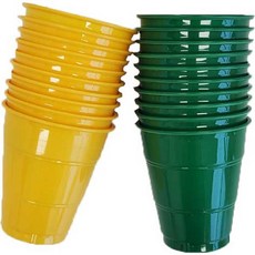 Marcus Store 彩色塑膠生日派對杯 黃色 10入 + 綠色 10入 組, 1套