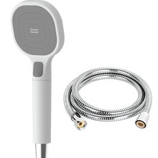 American Standard Smart水量調節手持蓮蓬頭+黃銅不鏽鋼淋浴軟管 1.5m, 白色(蓮蓬頭), 1組