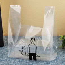 Maket Gamseong 透明便利食物塑膠袋 貓咪, 50個, 1入