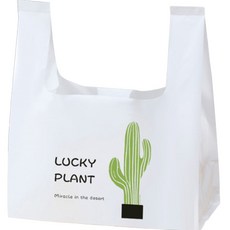Maket Gamseong 不透明外帶手提塑膠袋 中號 仙人掌, 50個, 1個