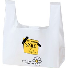 Maket Gamseong 不透明外帶手提塑膠袋 大 SMILE, 50入, 1個