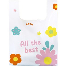 Maket Gamseong 霧面外帶手提塑膠袋 小號 霧面花朵, 50個, 1個