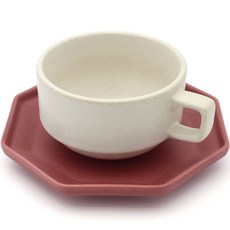 Dalsogum 撞色咖啡杯組, 奶油色 + 紅色, 1套