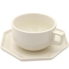 月鹽 撞色咖啡杯組, 象牙白, 1套