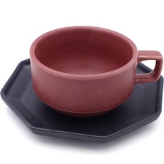 Dalsogum 撞色咖啡杯組, 紅色 + 黑色, 1套