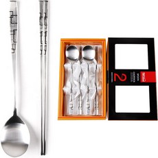 Willive 韓國製 304不鏽鋼餐具組, 現代風, 湯匙 2p + 筷子 2p + 收納盒