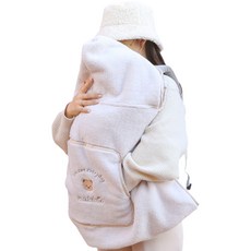 Ma lolotte 超細纖維嬰兒保暖背帶, 小熊款(米色)