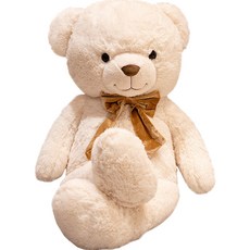 soonZAM Love Smile Bear 大型蝴蝶結熊玩偶, 1個, 160cm, 白色