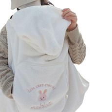 Ma lolotte 超細纖維嬰兒保暖背帶, 兔子款(象牙白)