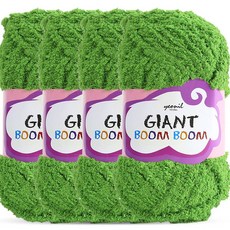 CheongsongTteugaesil Giant Boom Boom大容量超細纖維編織毛線, 16 青綠色, 4球