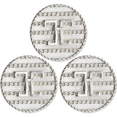 ButtonKing Ikane 鈕扣 23mm, 銀半光, 3個