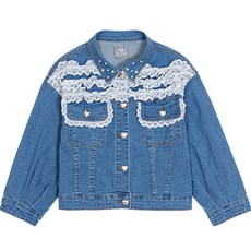 Petit enfant 女童 PC 波奈可麗蕾絲丹寧夾克 PCW51GJP27