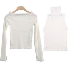 라라온 여성용 목폴라 + 오프 숄더 티셔츠 세트 RN115