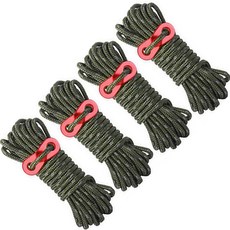 어반러쉬 캠핑 반사 로프 스트링 4p, 카키