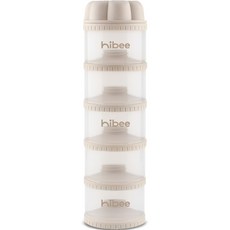 hibee 嬰兒用5層分裝奶粉盒, 沙色, 1個