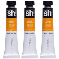 신한화구 sh 유화 튜브 물감 인디언 옐로 3개, 50ml, 1색
